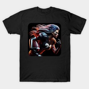 American Woman NFL Football Player #21 T-Shirt